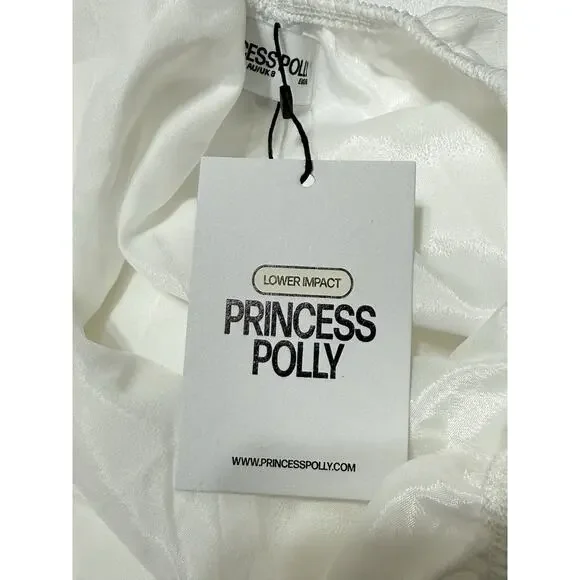 NWT Princess Polly Tailor White Maxi Dress Women’s 4, Cowl Neck Backless Party - Picture 10 of 15